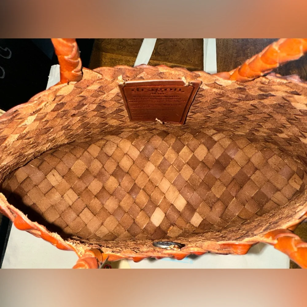 Dragon Diffusion Woven Leather Satchel in Warm Brown - Picture 5 of 7